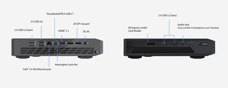 The NUC 14 Performance packs a plethora of ports for seamless connectivity. (Source: Asus)