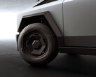 The new RWD Cybertruck Long Range wheel covers. (Image source: Tesla)