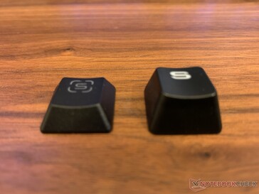 GK82 keycap (left) vs. Corsair keycap (right)