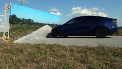 The HW3 Model Y failed the Wile E. Coyote road wall crash test. (Image source: Kyle Paul/X)