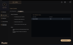 Color calibration in ProArt Creator Hub