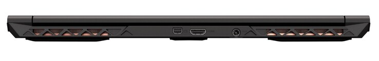 Back: Mini-DisplayPort 1.4, HDMI 2.0, power connection