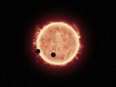 An illustration showing a star and two planets.
