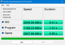 AS SSD Copy Benchmark