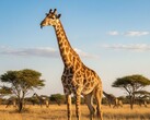 An AI-generated image of a giraffe