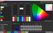 CalMAN: Colour Space – Vivid colour mode, warm white balance, DCI P3 target colour space