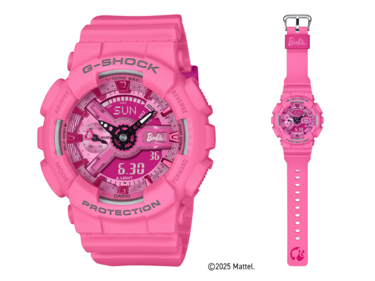 The Casio G-Shock GMA-S110BE-4A Barbie collaboration watch. (Image source: Casio)