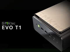 GMKtec will showcase the EVO-T1 on May 21, 2025. Pictured: the teaser picture of the mini PC. (Image source: GMK - edited)
