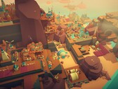 An image showing buildings in Islanders, now 70% off on Steam.