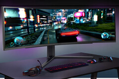 The UltraGear 49GR85DC-B has a curved VA panel that outputs at 1440p and 240 Hz. (Image source: LG)