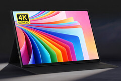 The Luckfox 16-inch portable monitor features a 3840 × 2400 IPS touch-enabled panel with a 120Hz refresh rate and 100% sRGB coverage 