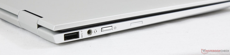 Left: USB 3.1 Type-A, 3.5 mm combo audio, Power button, Nano-SIM slot (optional)
