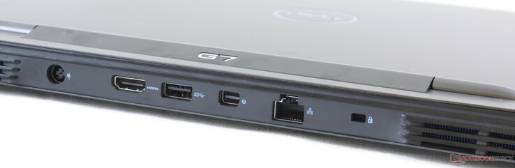 Rear: AC adapter, HDMI 2.0, USB 3.1 Type-A, Mini-DisplayPort, Gigabit RJ-45, Wedge Lock slot