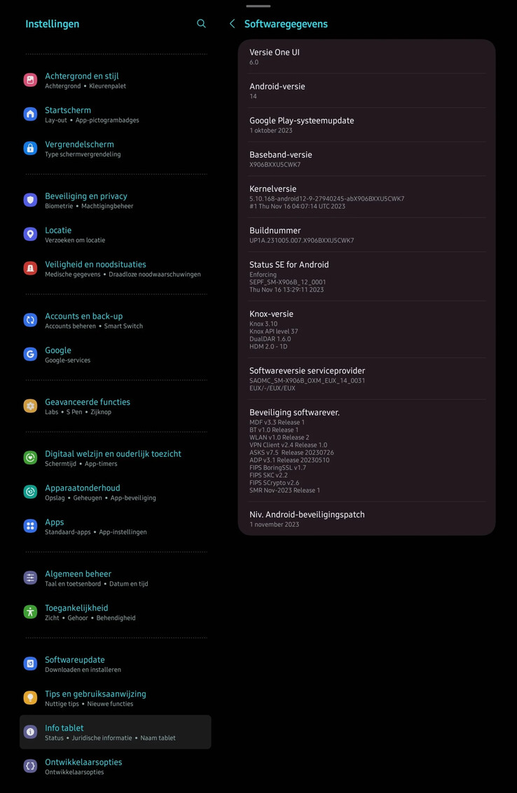 A screen-grab of One UI 6 on a Tab S8 Ultra. (Source: Samsung via SamMobile)