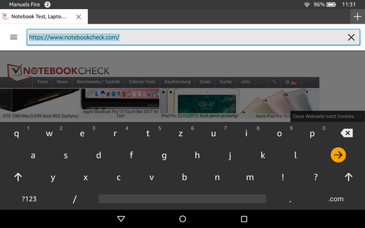 keyboard in landscape mode