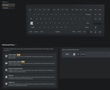 The Wooting 80HE's gaming features are all grouped together in one submenu in Wootility v5. (Image source: Julian van der Merwe / Notebookcheck)