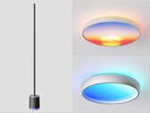 Govee Floor Lamp 3 (left), Ceiling Light Ultra (top right), and Sky Ceiling Light (bottom right). (Image source: Govee, edited)