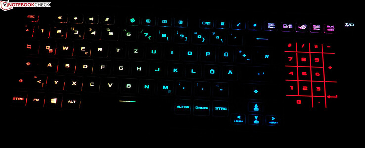 RGB keyboard and touchpad-numpad combination