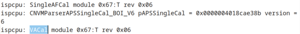 New variable aperture calibration strings for the main camera appeared in the log