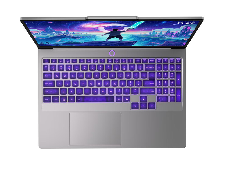 The LOQ Essential 15IRH11 features a purple-backlit keyboard.