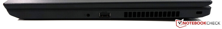 Right: 3.5-mm audio, USB 3.1 Type-A, security lock slot