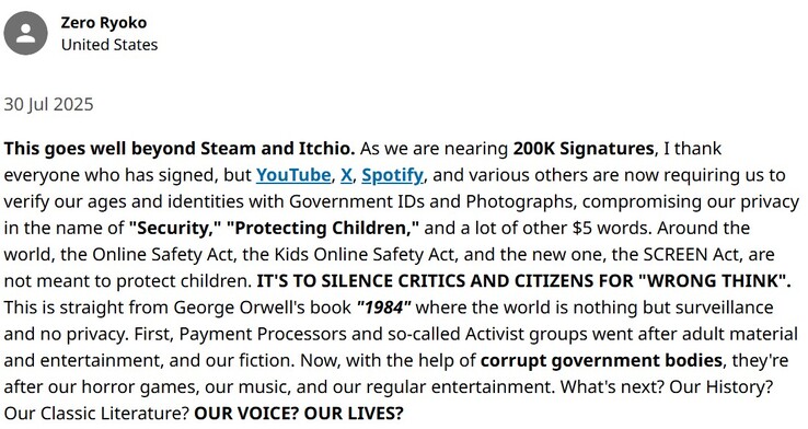 A screenshot showing part of the update to the petition (Image source: Change.org)