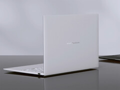 The AMD ZenBook 14 Air 2026 is available with 16GB of RAM, and it costs around $1,476. Pictured: a promo picture showing the back of the laptop.