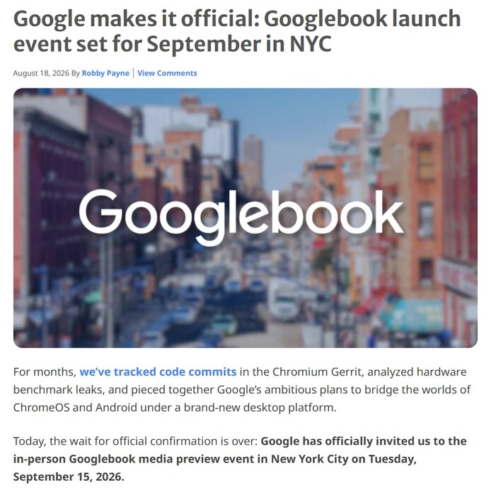 Chrome Unboxed received an invitation to a Google Books media event.