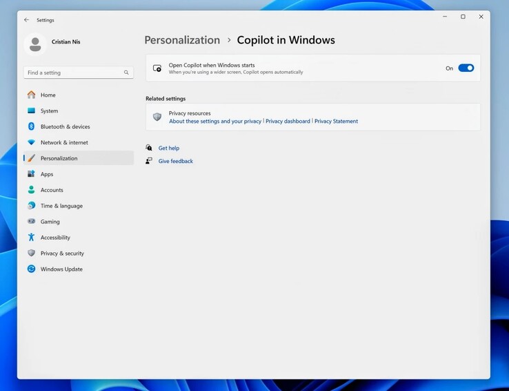 Copilot auto-launch settings.  The fate of this feature, like everything else that appears in a Windows Insider Preview, is written in pencil.  (Image source: Windows Insider blog)