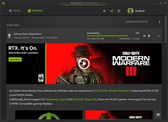 Nvidia GeForce Game Ready Driver 546.01 update downloading in GeForce Experience (Source: Own)