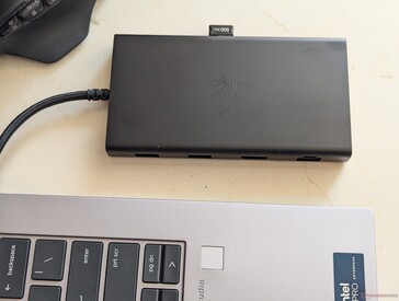 Only the lone USB-C port along the short side of the dock supports Power Delivery
