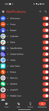 A screenshot of the Notifications hub in the new Pebble app. (Image source: Eric Migicovsky via X.com)