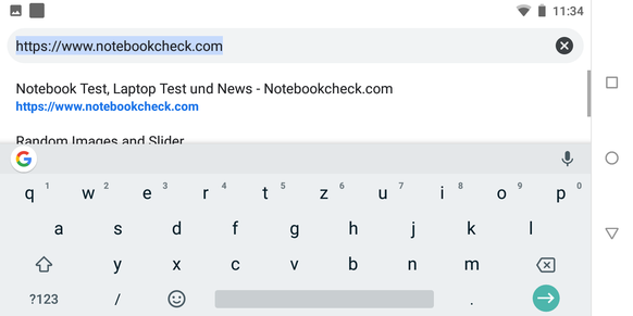 Keyboard in landscape mode