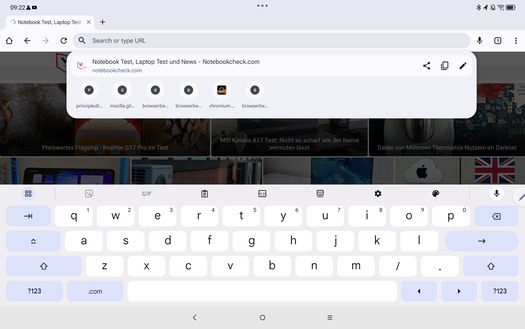Keyboard landscape mode