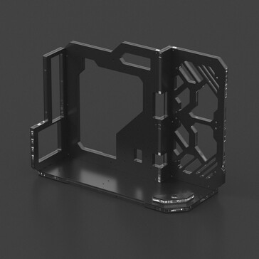 The open-air case sports an acrylic motherboard tray. (Image source: Geeek)