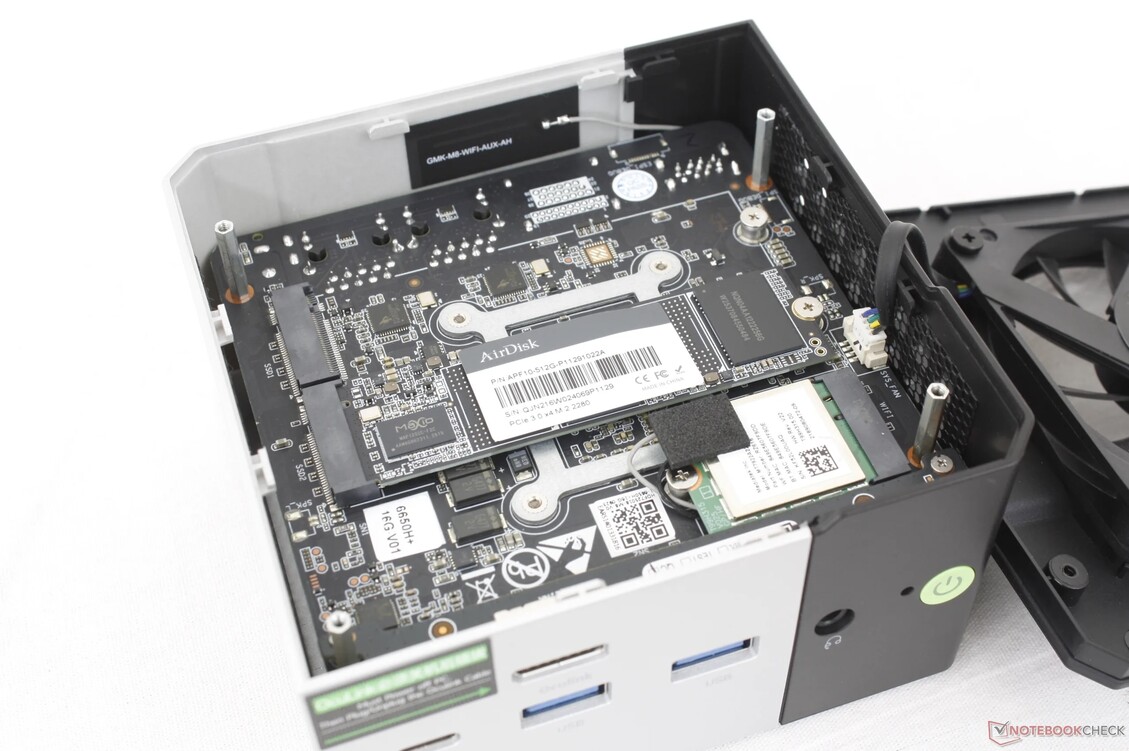 The NucBox M8 mini PC sports dual M.2 2280 slots.