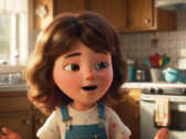 A frame from an example video Veo 2 generated from the prompt "cartoon girl." (Image source: Google)