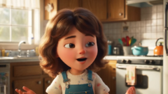 A frame from an example video Veo 2 generated from the prompt &quot;cartoon girl.&quot; (Image source: Google)