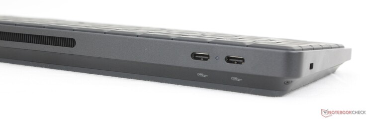 Rear: USB-C 4.0 w/ DisplayPort 2.1 + Power Delivery (40 Gbps), USB-C 3.2 Gen. 2 w/ DisplayPort 1.4 + Power Delivery (10 Gbps)