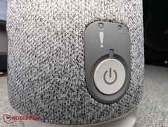 Power button and speaker fabric