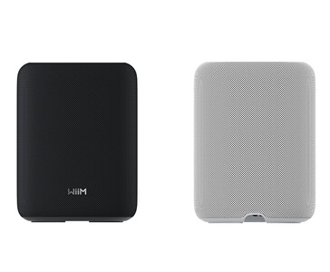 WiiM Sound Lite in Black and White finishes, front grille design shown (Image source: WiiM)