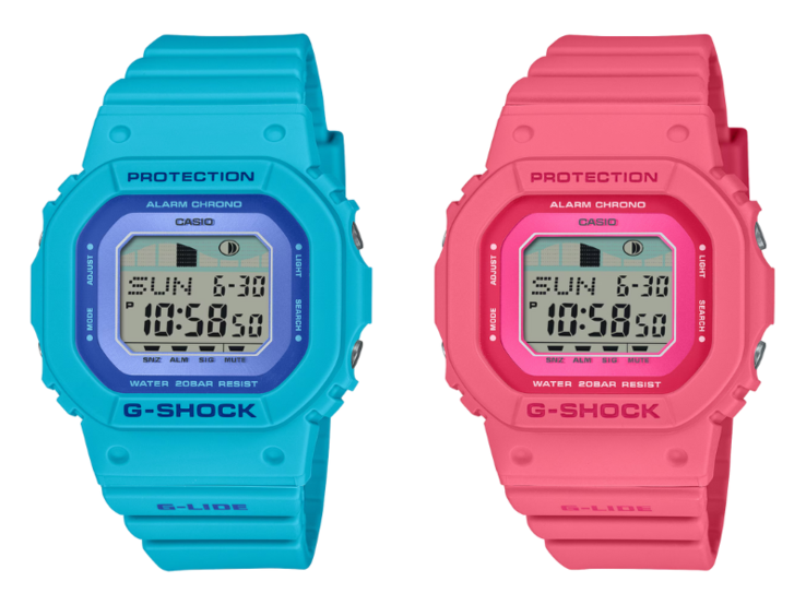 From left to right: the Casio GLXS5610-2 and GLXS5610-2 watches. (Image source: Casio)