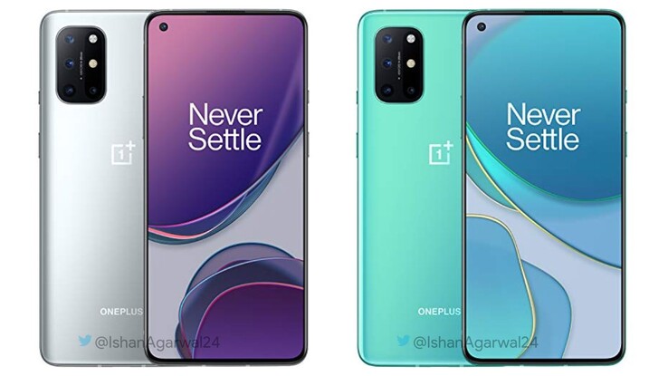 The OnePlus 8T in Lunar Silver and Aquamarine Green. (Image source: @ishanagarwal24)
