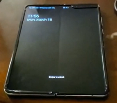 The Samsung Galaxy Fold has a 7.3-inch main display. (Source: YouTube/phoneoftime)