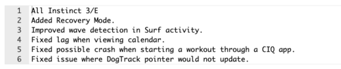 The change log for Garmin’s Instinct 3 smartwatch beta v16.06 release