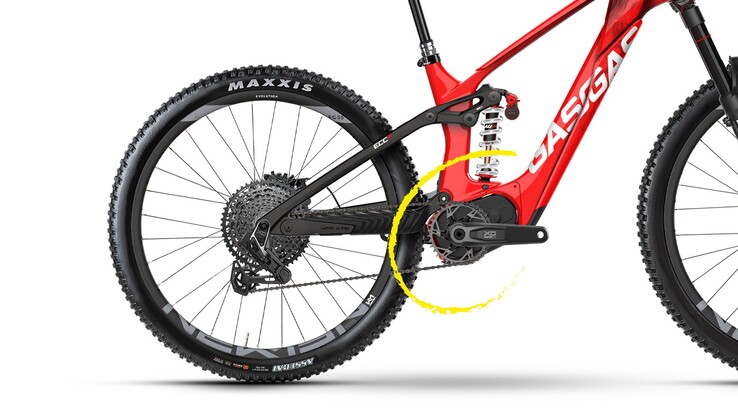 The new SRAM Eagle Powertrain is used on the Gasgas ECC 6 e-bike. (Image source: Gasgas)