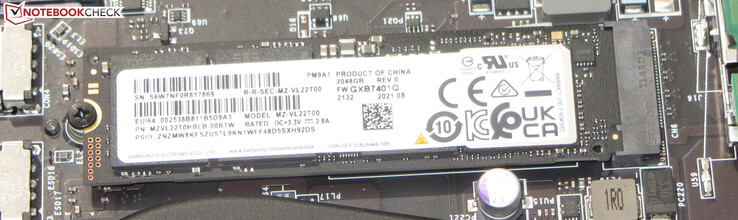A PCIe 4 SSD is used to hold the operating system.
