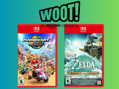 Mario Kart World and The Legend of Zelda: Tears of the Kingdom retail boxes with Woot logo (Image source: Amazon, Woot with edits)
