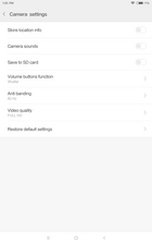 Xiaomi Mi Pad 4 – Video camera settings