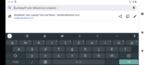 Keyboard in landscape mode